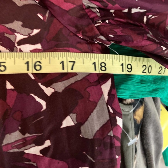 Trina Turk Dress Womens Sz 6 Maroon Purple Wool Silk Bell Sleeve Shift - Picture 9 of 12